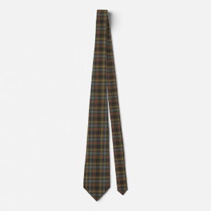 Cravate Stewart Chasse Patiné Tartan Plaid Motif