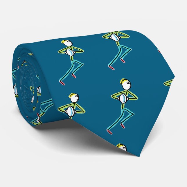 Cravate Stickman Rugby (Roulé)