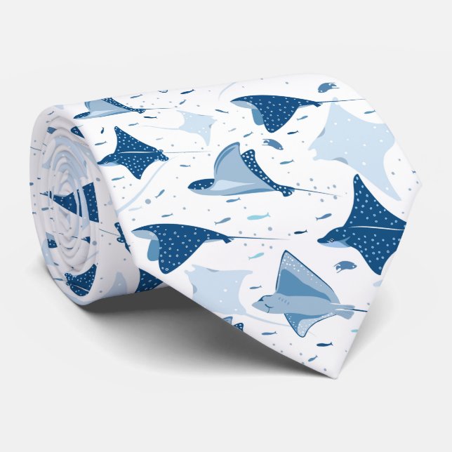 Cravate Sting ray manta ray fish pattern (Roulé)