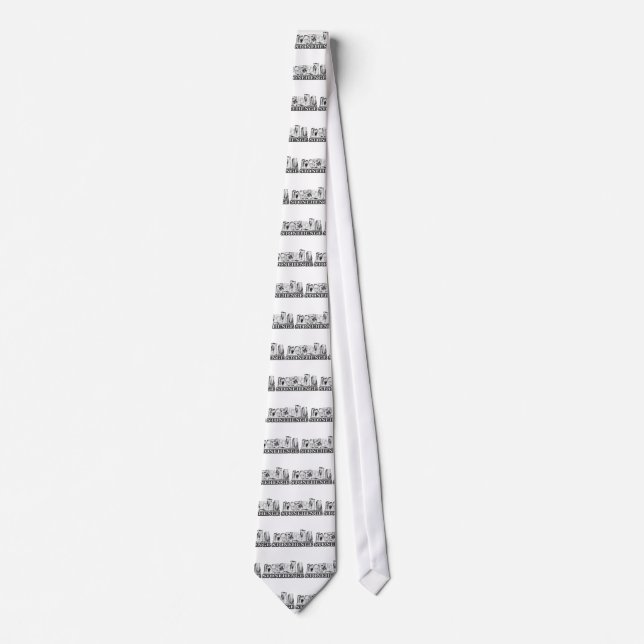 Cravate Stonehenge Blanc Noir Le MUSÉE Zazzle Cadeaux (Devant)