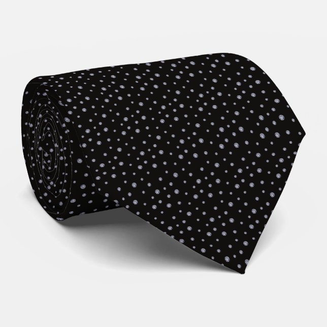 Cravate Strass sur noir (Roulé)