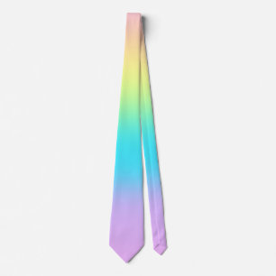 Cravate Striped Pastel Rainbow Gradient Necktie