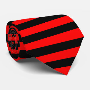 Cravate stripes black & red
