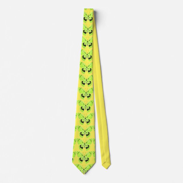 Cravate Style Art Nouveau Papillon Lime Vert (Devant)