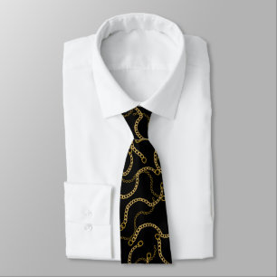 Cravate Style Baroque Moderne Avec Chaînes en Or