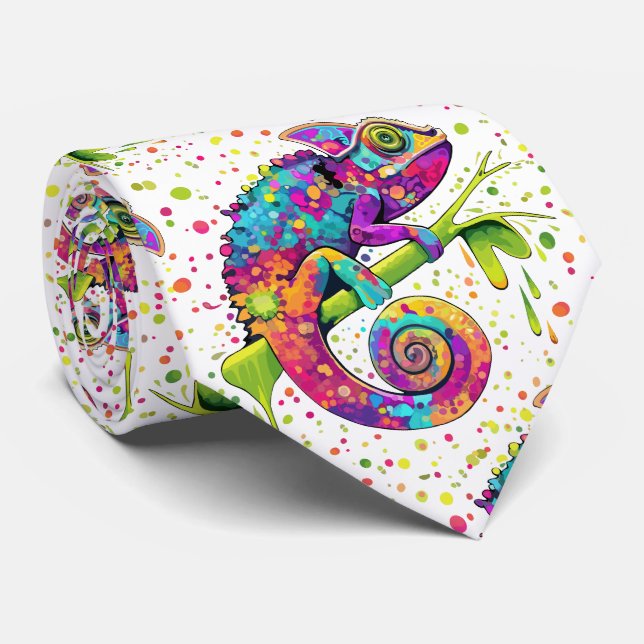Cravate Style d'aquarelle des teintures Chameleon (Roulé)