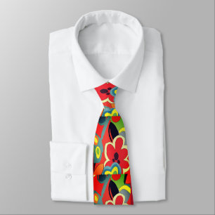 Cravate Style Matisse, Design Fleur