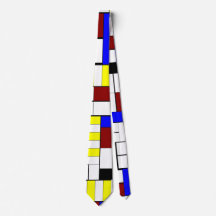Style Mondrian coloré Rouge, Bleu, Motif Jaune
