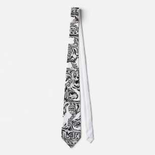 Cravate Style Noir & Blanc Serpent Tordu 2 Imprimé