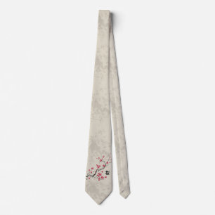 Cravate Style oriental Sakura Cherry Blossom Art