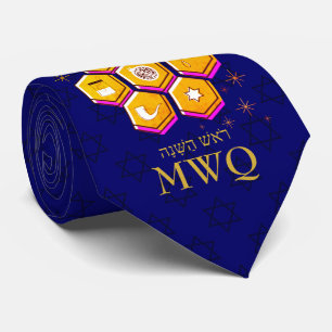 Cravate Stylish Rosh Hashanah SHANA TOVA Monogram