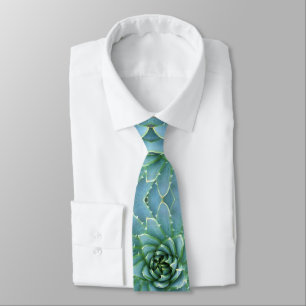 Cravate Succulent en spirale bleu turquoise de Polyphylla