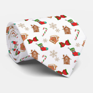 Cravate Sucre de canne des flocons de neige Motif Noël