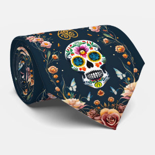 Cravate Sugar Skull Art - Embrassez l'esprit festif