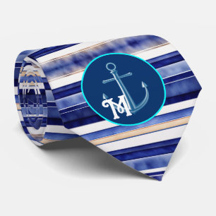 Cravate Summer Navy Blue Modern Boot Stripes Collection