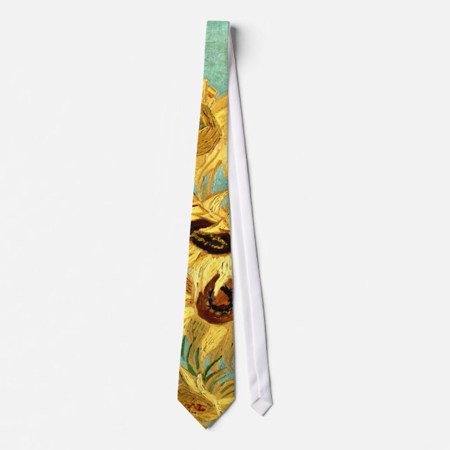 Cravate Sunflowers dans Vase Van Gogh Art (Devant)