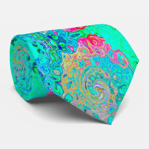 Cravate Super Abstrait Rainbow Liquid Swirl