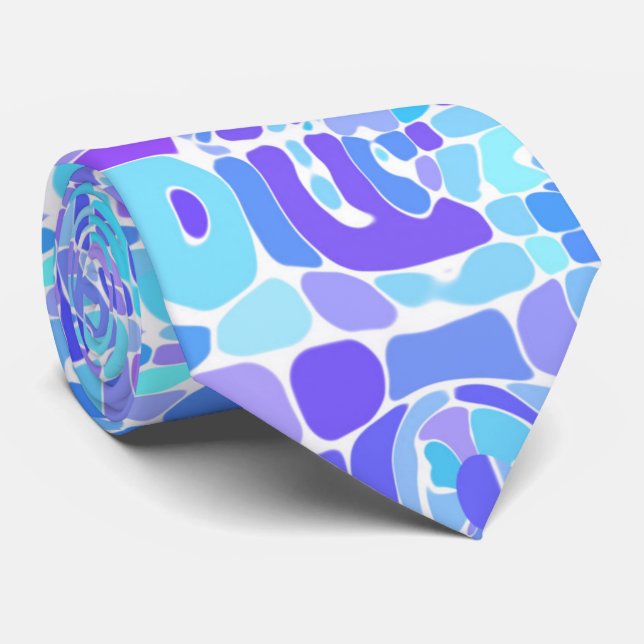 Cravate Super Boho Funky Quirky Abstrait Blob Mosaic (Roulé)