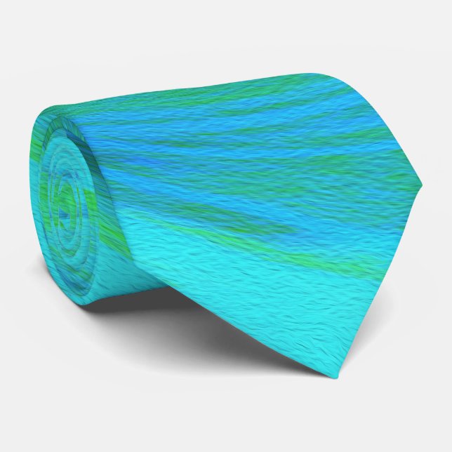 Cravate Super Cool Abstrait Aqua Liquid Art Swirl (Roulé)