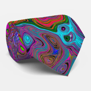 Cravate Super psychédélique Magenta Retro Liquide Swirl