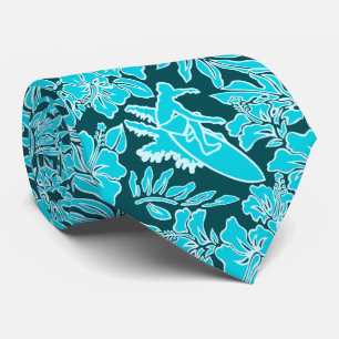 Cravate Surf Pareau Hawaiian Hibiscus Two-sided Printed