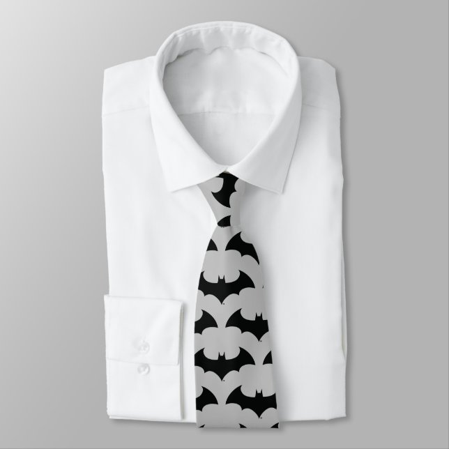 Cravate Symbole Batman | Logo Simple Bat Silhouette (Attaché)