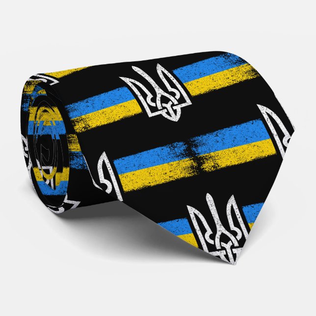 Cravate SYMBOLE DU Drapeau Ukraine (Roulé)