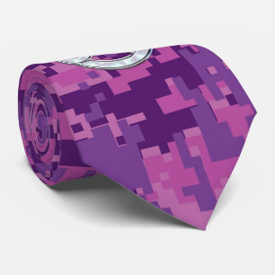 Cravate Symbole moderne du cancer Zodiac Camouflage numéri
