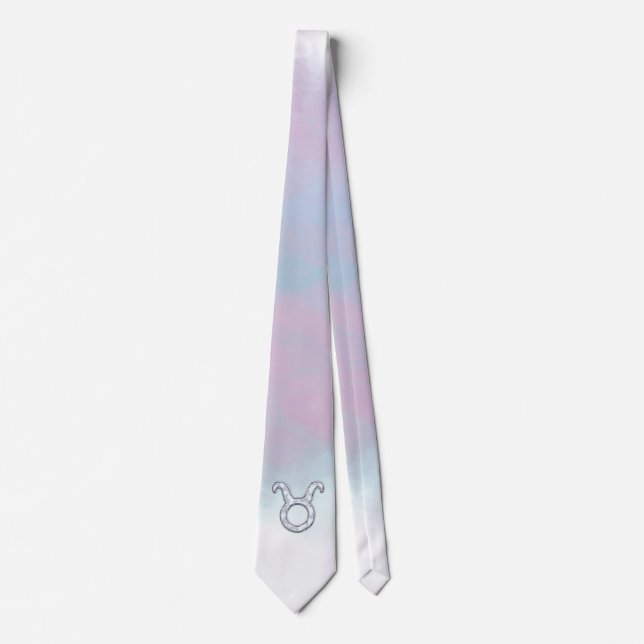 Cravate Symbole Zodiaque de Taurus de style perle (Devant)