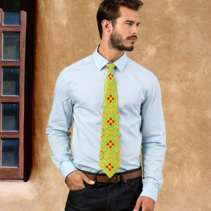 Cravate Symboles Red Zia Nouveau-Mexique Plumes turquoise