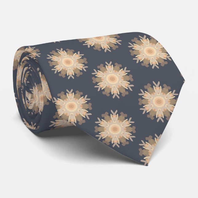 Cravate Symmetrical Line Drawing With Earthy Brown Colors (Roulé)