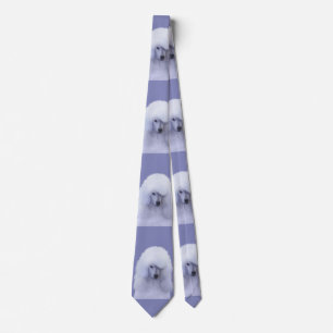 Cravate Tableau blanc standard de caniche - Art original d