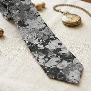 Cravate Tache d'encre abstraite monochrome