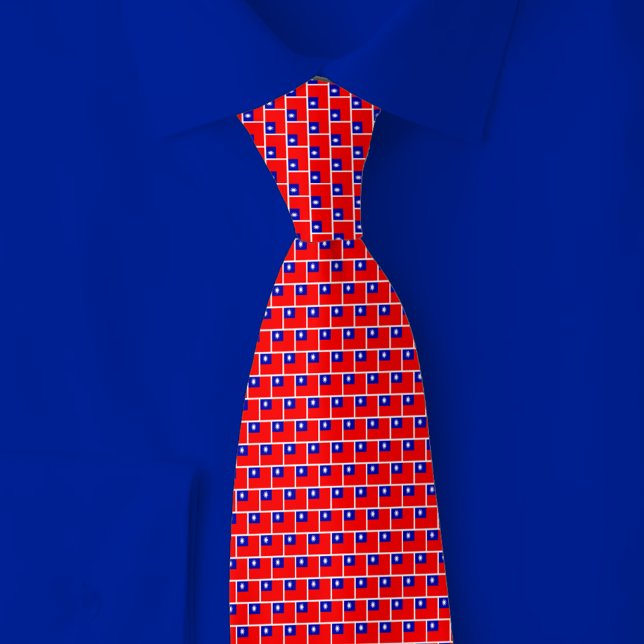 Cravate Taiwan Flag Brick Pattern (Créateur téléchargé)