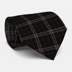 Cravate Tan doux rouge Tartan noir Plaid
