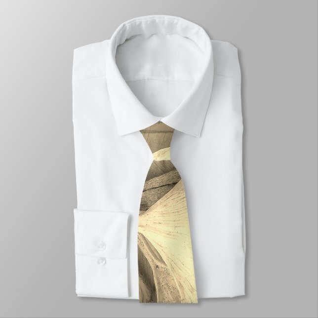 Cravate Tan feuilles abstraits (Attaché)