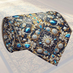 Cravate Tapis Designer Persan de Luxe   Foulard en Faux So
