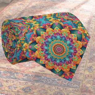Cravate Tapis Indien de Luxe Designer   Faux Col de Soie