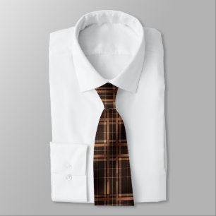 Cravate Tartan Brun Classique à Carreaux