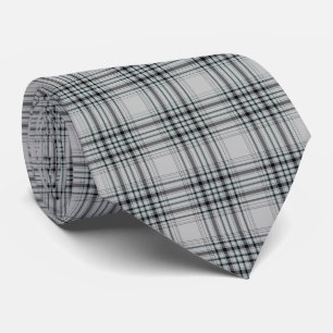 Cravate Tartan gris Taupe Noir