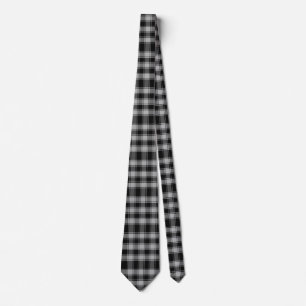 Cravate Tartan Tartan Plaid noir et blanc