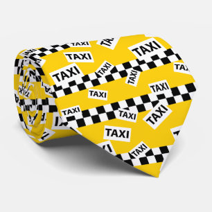 Cravate Taxi Driver New York Yellow Cab Checkerboard Amuse