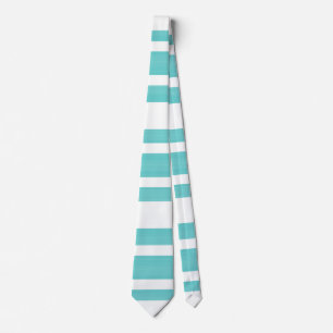 Cravate Teal lumineux et rayures blanches