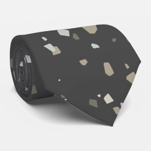 Cravate Tendance moderne gris-noir Terrazzo