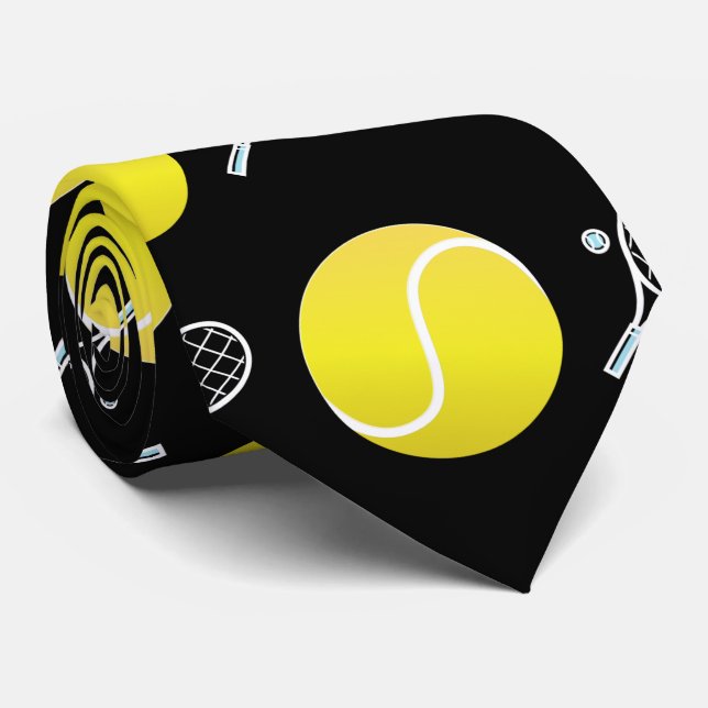 Cravate Tennis Ball Athlétisme Motif Sport Entraîneur Père (Roulé)