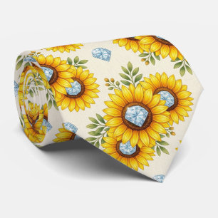 Cravate Tenue Décontractée   Tournesols et Diamants