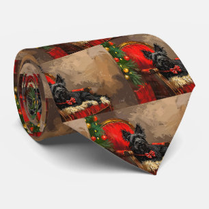 Cravate Térrier Skye Chien Noël Festif