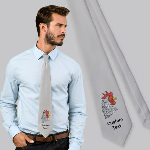 Cravate Tête de coq gris