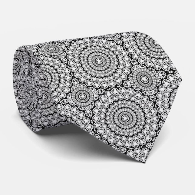 Cravate Texture géométrique circulaire en diamants blancs (Roulé)