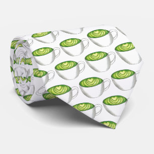 Cravate Thé japonais Matcha Green Latte Teacup Foin
